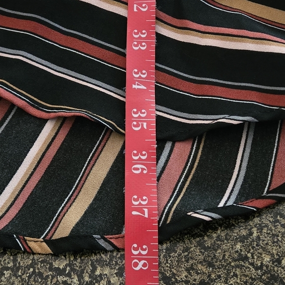 Xhilaration Womens M Striped V-Neck Pullover Wrap Dress Peplum Hi Lo Hemline - Picture 7 of 10